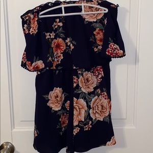 DAYTRIP Navy/ Floral Romper; Worn Once